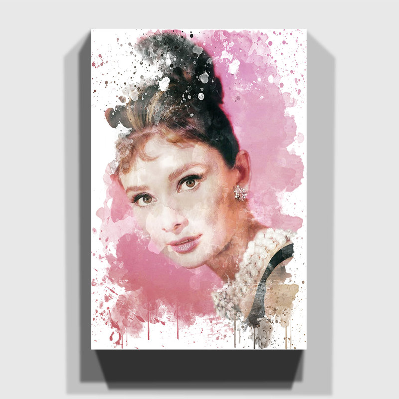 Audrey Hepburn - Wall Art, 50cm H x 35cm W, Wrapped Canvas