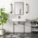 Rectangular 30 Ceramic Console Sink White Basin with Overflow Single Faucet Hole