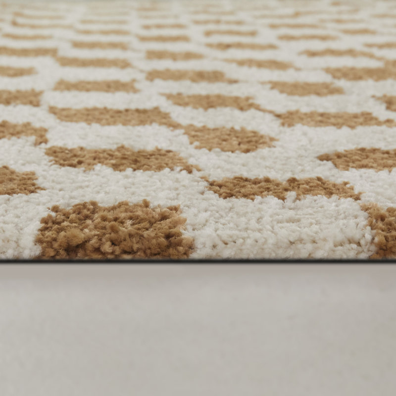 Tapis à carreaux orange brûlé Valerie