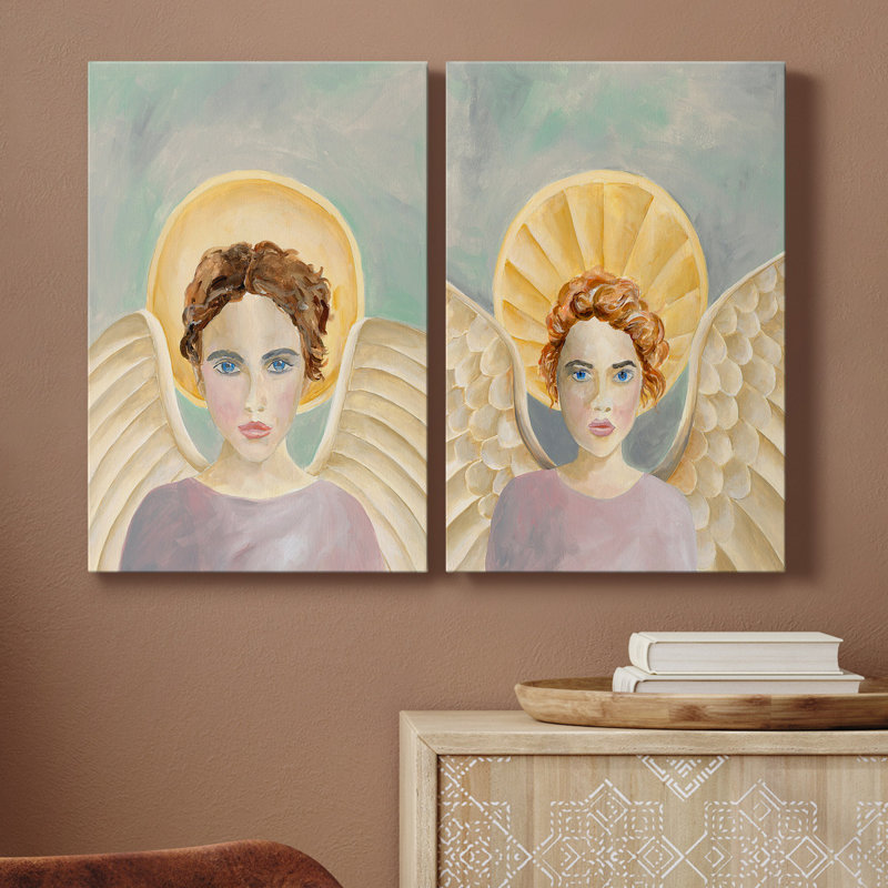 Angels Parmi Nous I, Toile tendue avec châssis de qualité supérieure, prête à être accrochée, H 12 po x l 16 po x P 1 po