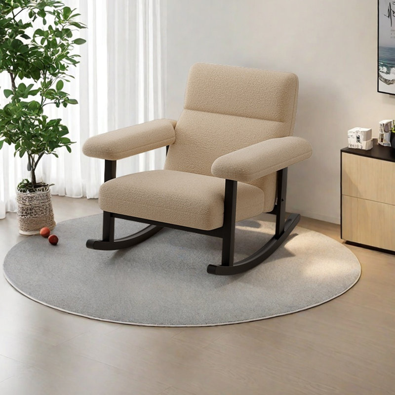 Ergonomically designed comfortable rocking chair, Khaki