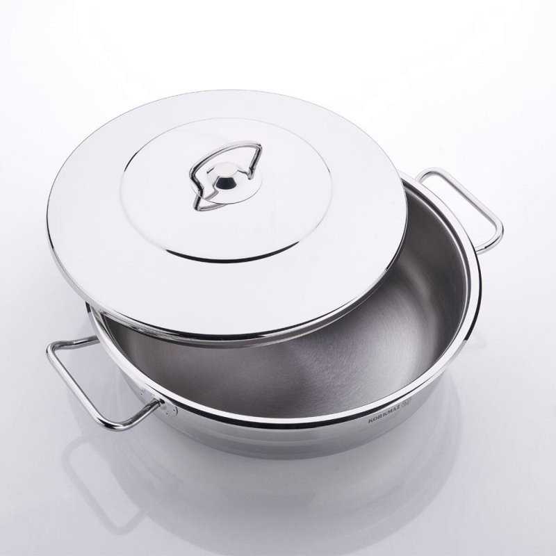 Korkmaz Stainless Steel Round Dutch Oven, 47.5 quarts