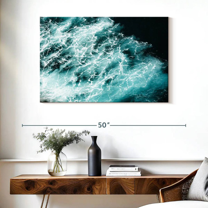 Gillard Turquoise Ocean Wave, 26" H x 39" W