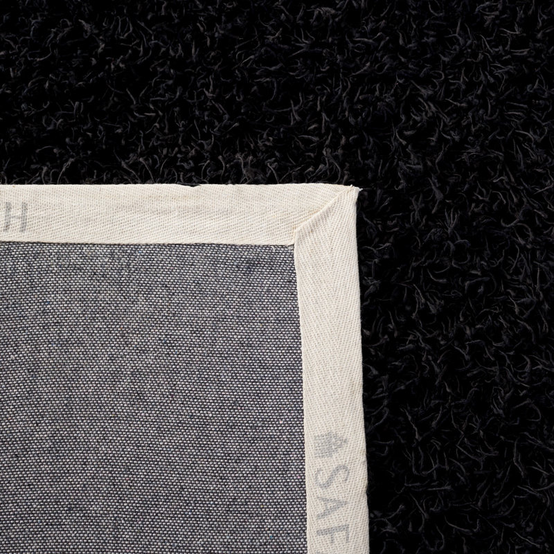 Assar Handmade Tufted Black Area Rug, Rectangle 5' x 8'