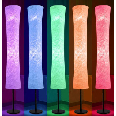 Floor Lamp,RGBCW 2700K-6500K,APP & Remote&Smart Voice Control, 2 X 60W Equivalent, No Hub Required,Compatible With Alexa Google Assistant, 60'' Standing Lamp For Bedroom, Similar Fabric