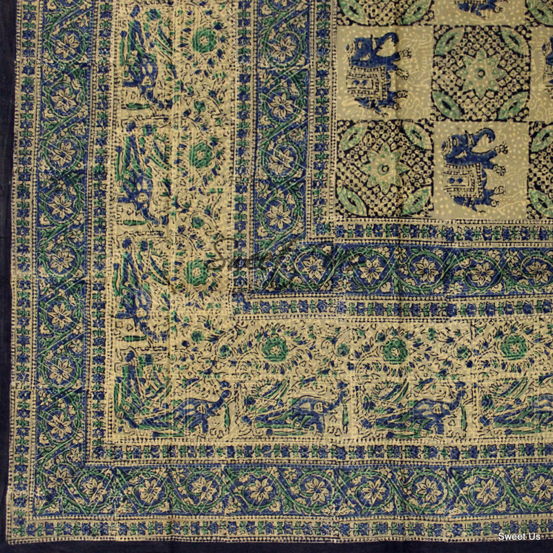 Nappe 100% coton Floral, L 106 po x l 70 po, Vert