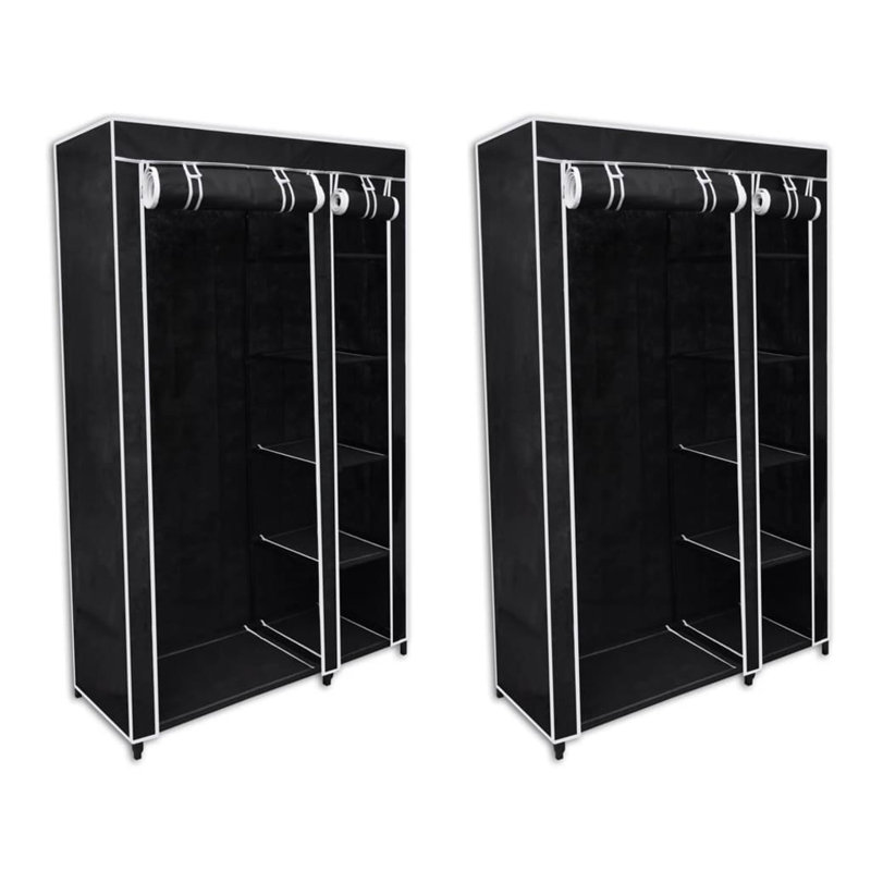 Carsten 2 Door Stainless Steel Wardrobe, Black
