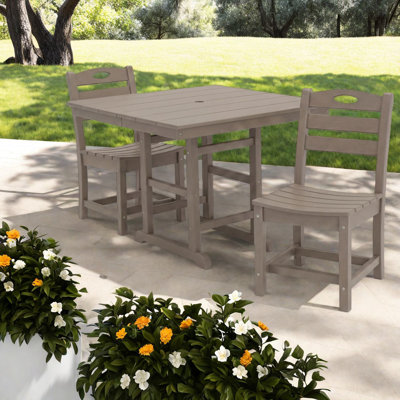 Ensembles de salle à manger de patio compacts, bistro rustique 3 pièces pour balcon