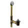 14" Brass Twist & Close Bathtub Leg Drain Assembly with 2-Hole Overflow