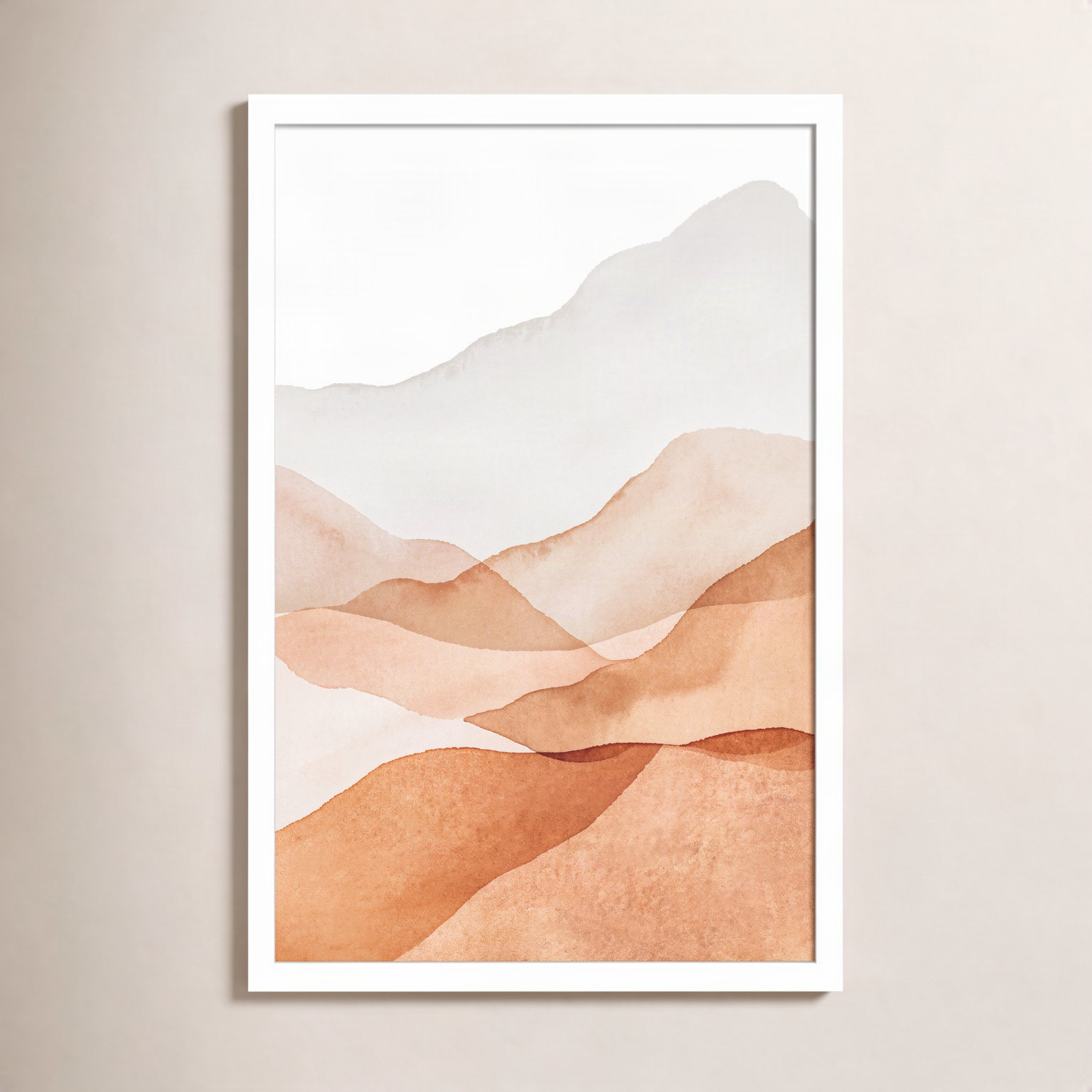 Doris "Mountain Range III" Print, 25.25" H x 17.25" W x 0.88" D, White