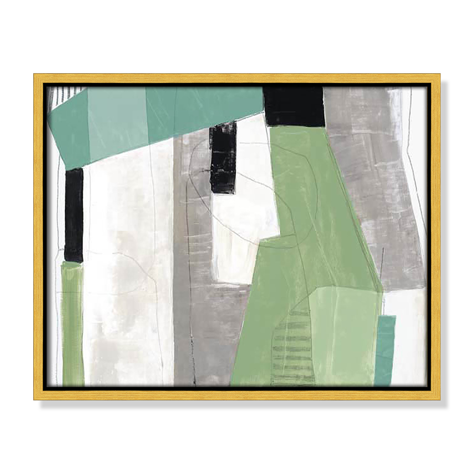 Evergreen Essence Print, 12.5" H x 15.5" W x 2" D, Gold Floater Frame - Fine Art Canvas Print, No Mat