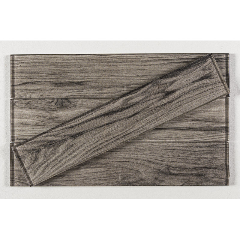 Gudov 3" x 14" Glass Wood Look Subway Kitchen Backsplash, Bathroom, Shower, Wall and Floor Tile, Oster