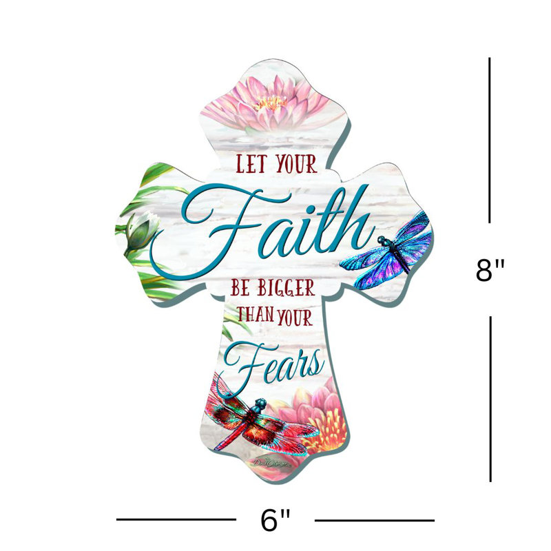 Croix en bois «Faith Over Fear»