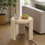 Table de bout ronde de style moderne, table d'appoint de couleur naturelle de hauteur confortable de 18,06 pouces, table d'appoint de rangement à la maison