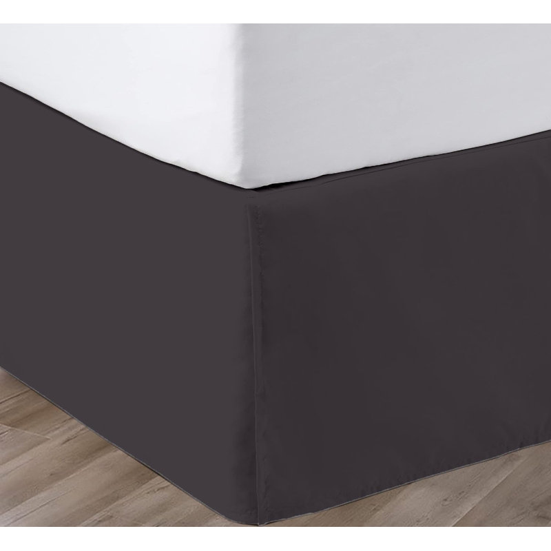 Bed Skirt King Size With Platform To Stay In Place Elegant Pleated Design With Split Corners Wrinkle Resistant Fabric For Modern And Stylish Look