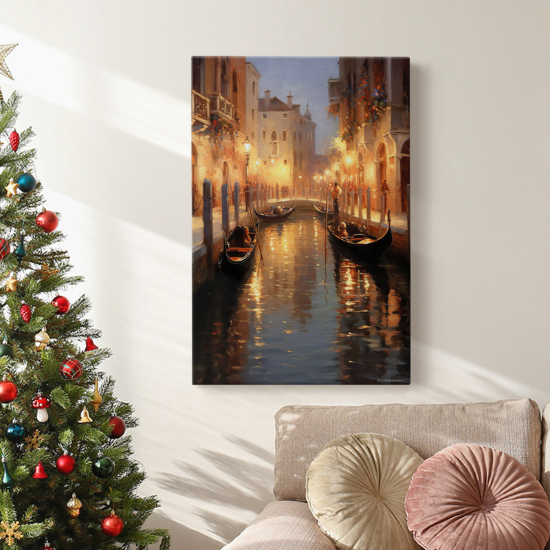 Art des Fêtes de Noël - Toile tendue avec châssis DCC XXII, H 18 po x l 12 po