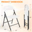  Paquet de 6 chaises pliantes blanches de 350 lb, chaises en plastique robustes avec structure en acier pour les fêtes et les mariages