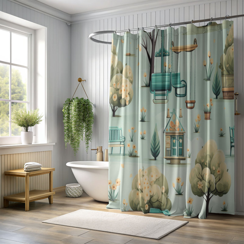 Aire de jeu - Rideau de douche Premium, H 74 po x l 71 po