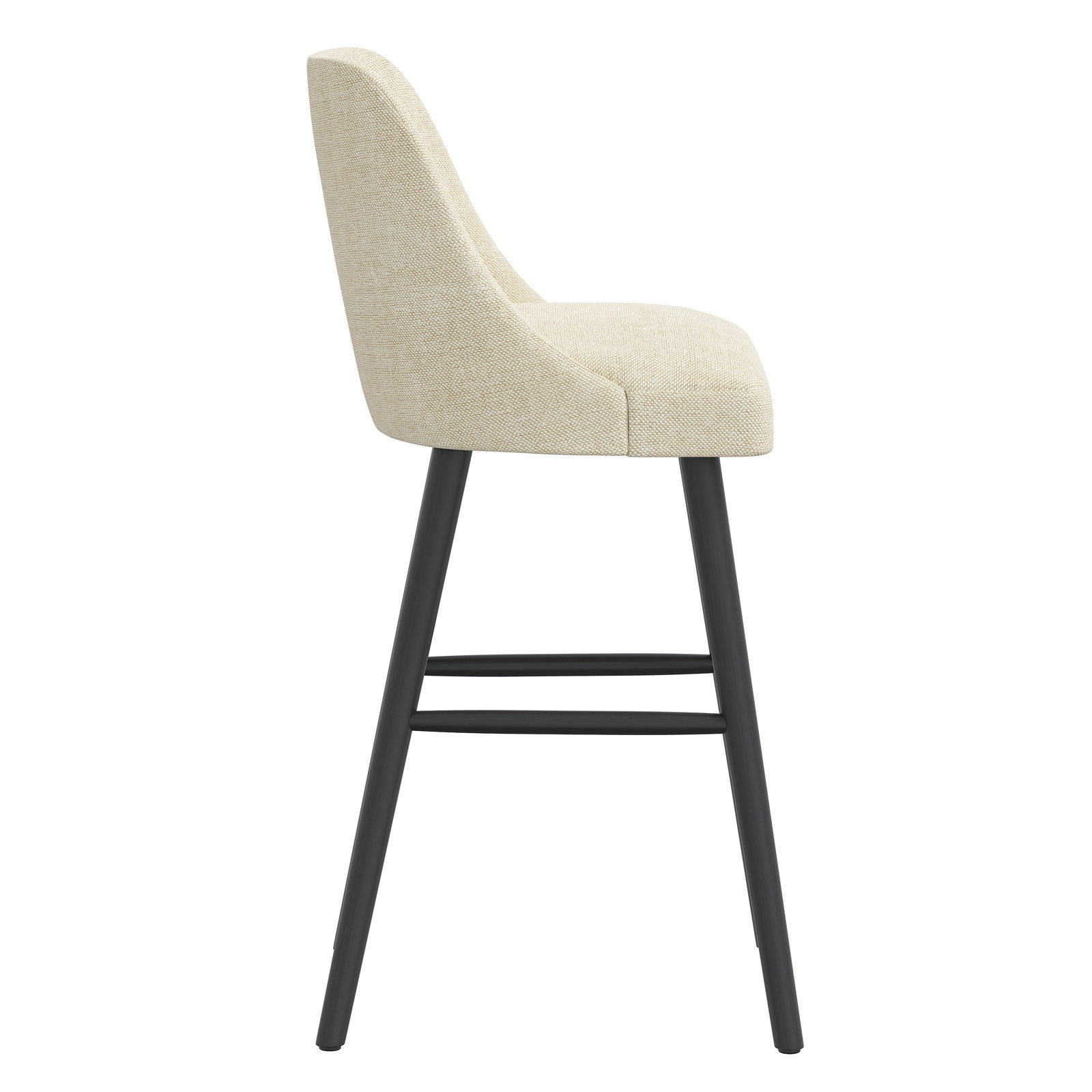 Gallie Bar and Counter Stool, Bar Stool (31” Seat Height), Natural, Black Wood