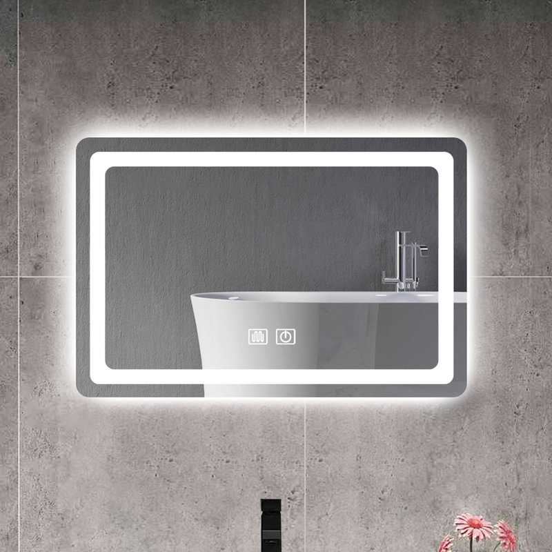 Miroir de salle de bain à DEL 24,28 po - Étanche, écoénergétique, salle de bain 15, aluminium - Réfléchissant