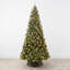 Pre Lit Pre Decorated Pine Hinged Artificial Christmas Tree Flocked Frosted Tips 80 Pine Cones 550 Lights Metal Base