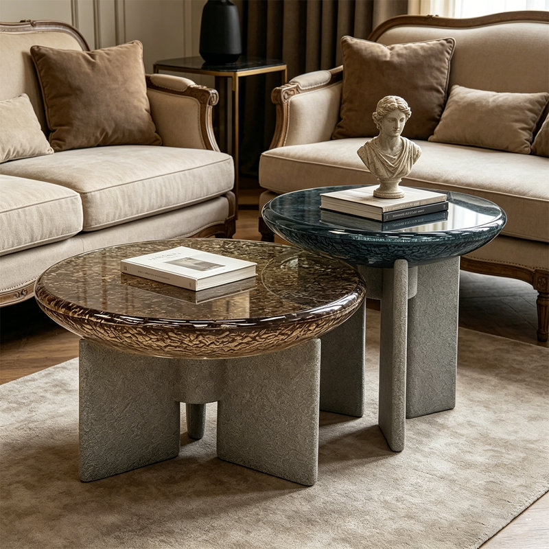 Modern creative combination resin coffee table