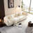 Modern White Sectional With Fabric And High Density Sponge Inner Filling Resilient Solid Wood Frame Textile