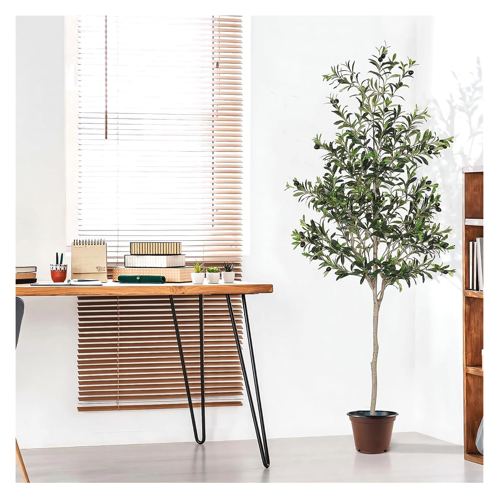 Aarav Artificial Olive Tree in Pot, 70" H x 29" W x 29" D