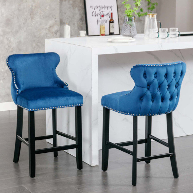 Tabouret de bar 26,7 po Aden, Bleu, 2
