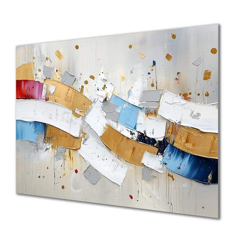Biomorphism Labyrinth Of Eternity - cubisme abstrait, impression murale en métal, H 30 po x l 40 po