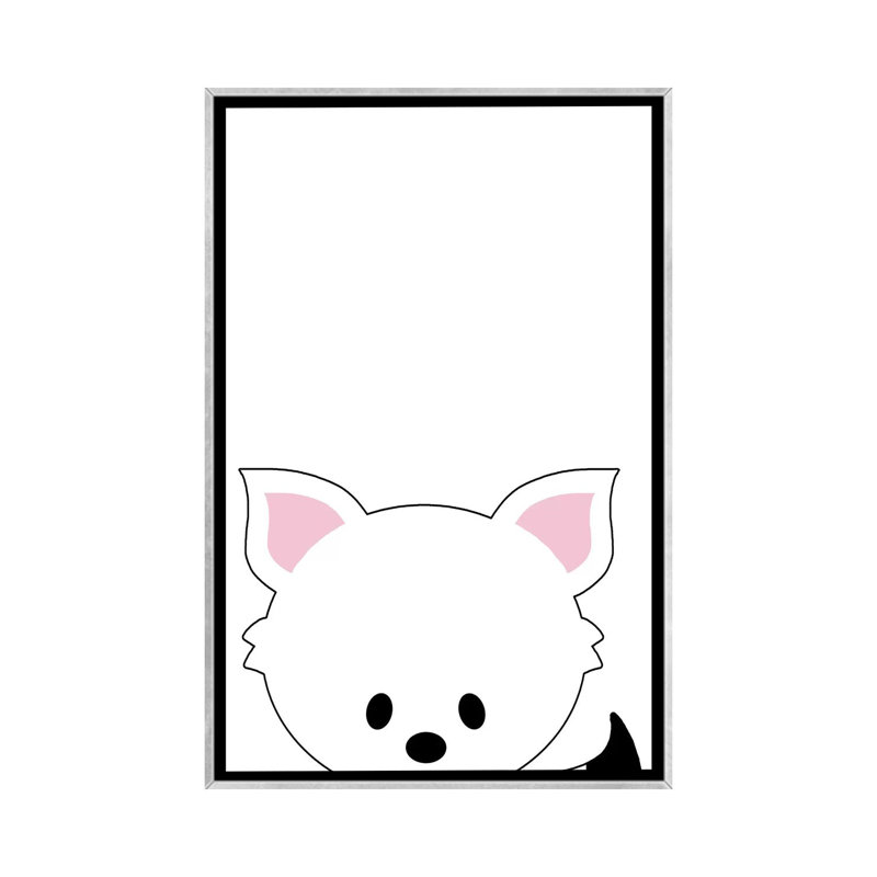 Art peekaboo ii, H 26 po x l 18 po x P 1,5 po, Toile avec cadre argenté