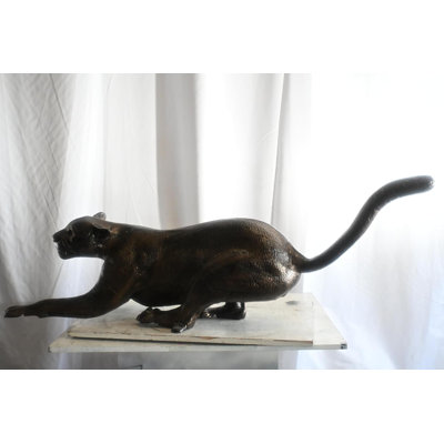 Prowling Panther Crouching Large Aluminum Wildlife Decor 59"x16"x21"H
