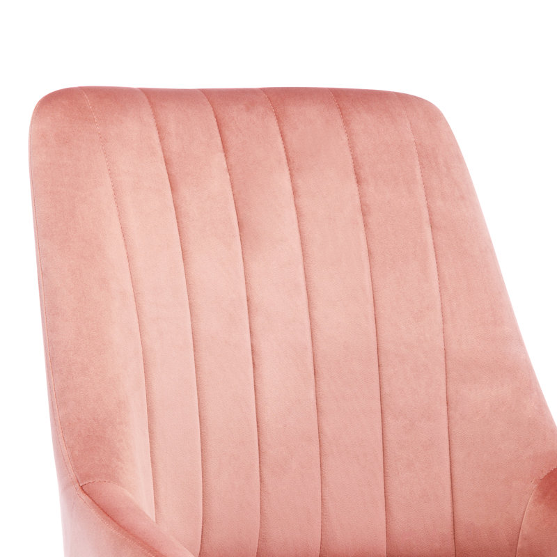 48cm H Tufted Velvet Upholstered Side Chair, Pink