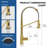  Commercial Style 2-Function Single Handle Pull Down Kitchen Faucet with LED Base-103691039
