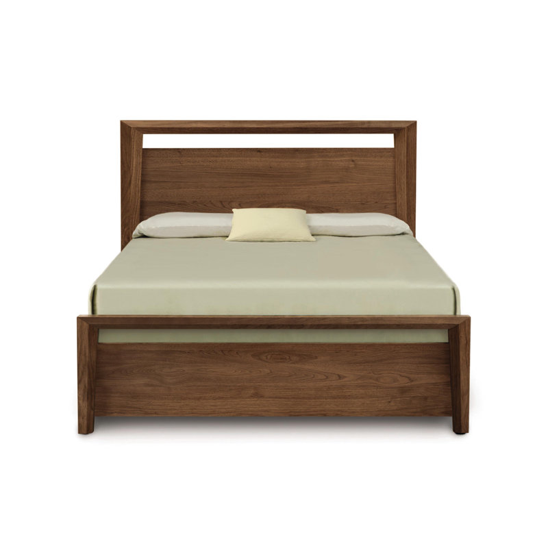 Lit plateforme avec rangement bas Mansfield, Noyer naturel, Grand