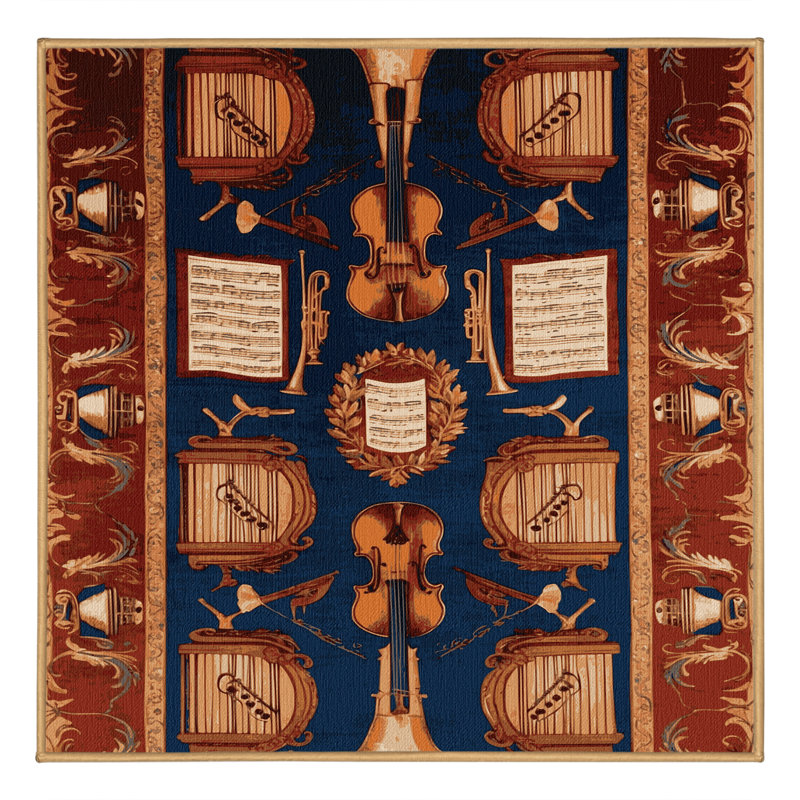 Tapis brun français lavable à la machine, Carré 3 pi
