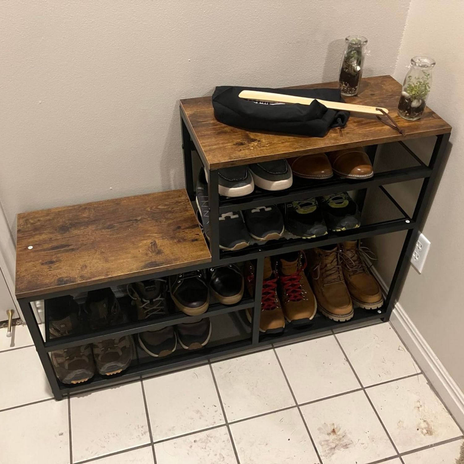 17 Stories 5-Tier Industrial Free Standing Shoe Rack for Entryway ...