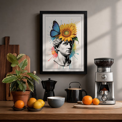 Crowned in Sunflower Eclectic - Framed Print