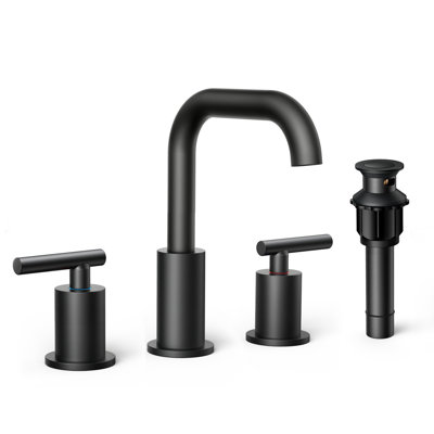 Widespread 2-handle Bathroom Faucet with Drain Assembly