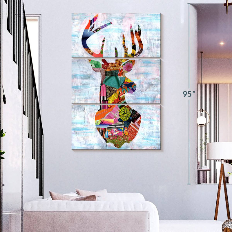 Brampt Abstract Deer, 74" H x 48" W