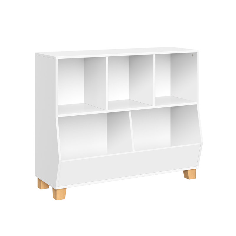 35" White Kids Toy Organizer with Cubbies and Compartments