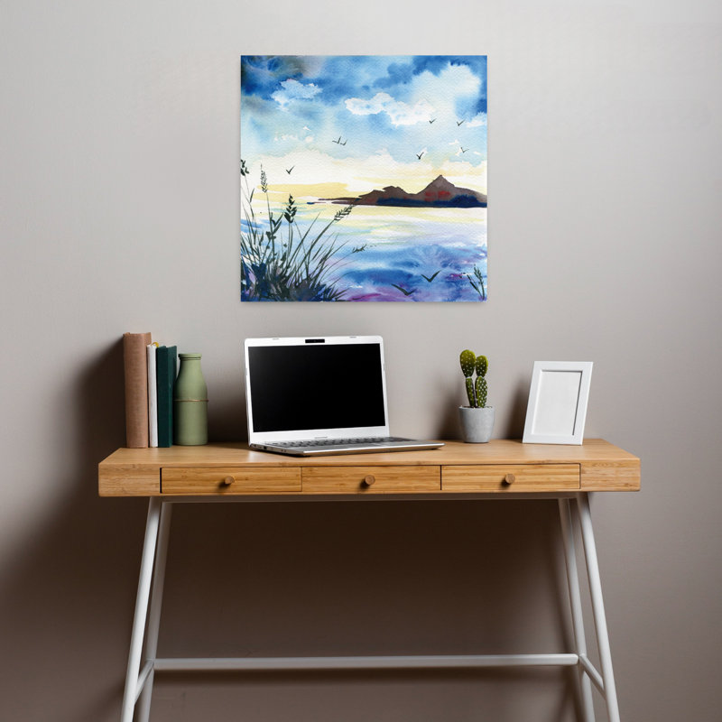 Crépuscule, art contemporain, H 18 po x l 18 po