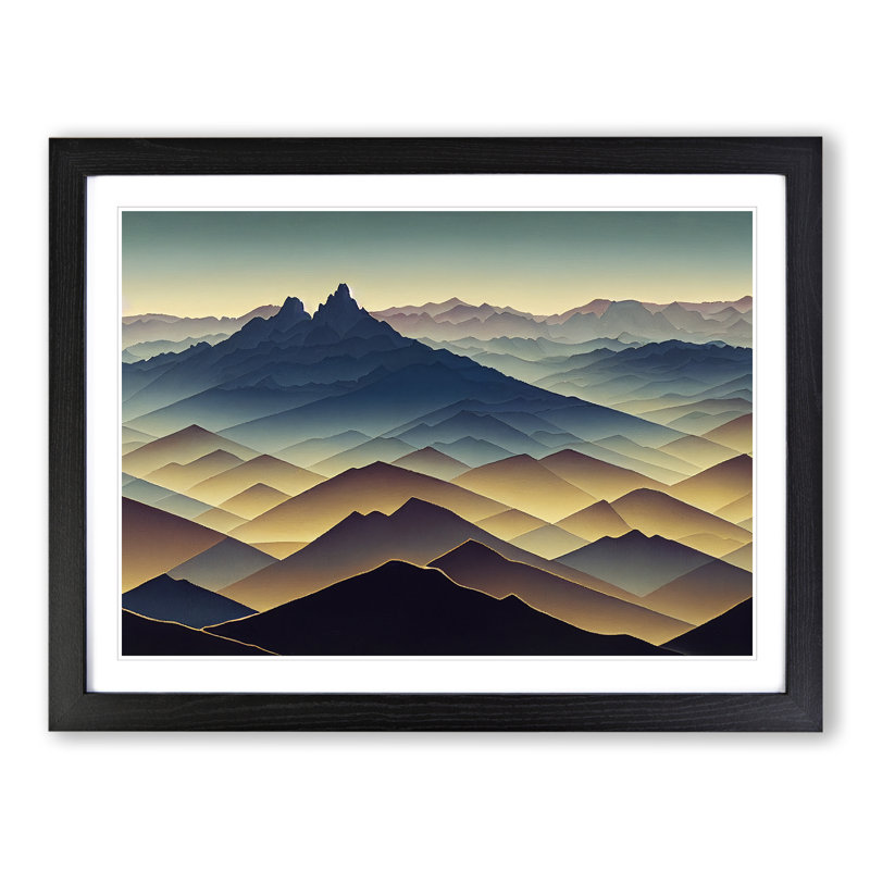 Wholesome Mountain Landscape - Framed Print, Black Framed, 46cm H x 64cm W x 2cm D