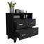 Commode 2 tiroirs Portobelo, 2 tablettes, plateau supérieur, 4 pieds