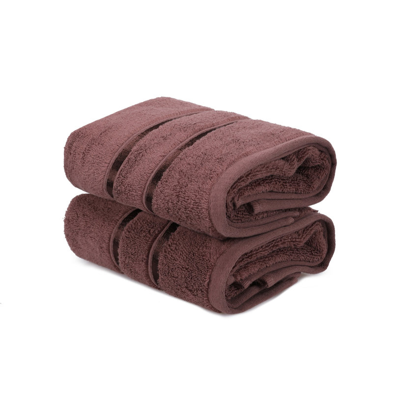 Benzant 2 Piece 100% Cotton Hand Towel Set, Brown