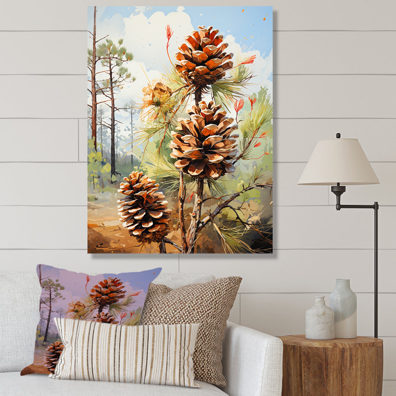 Épinette, pin, forêt II - Art mural pin, H 20 po x l 12 po x P 1 po, Toile tendue