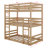 Twin Triple Rubber Wood Bunk Bed, With Ladders-1876916043