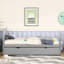 Lit simple gris avec lit gigogne - plateforme élégante et fonctionnelle, peu encombrante-246369334