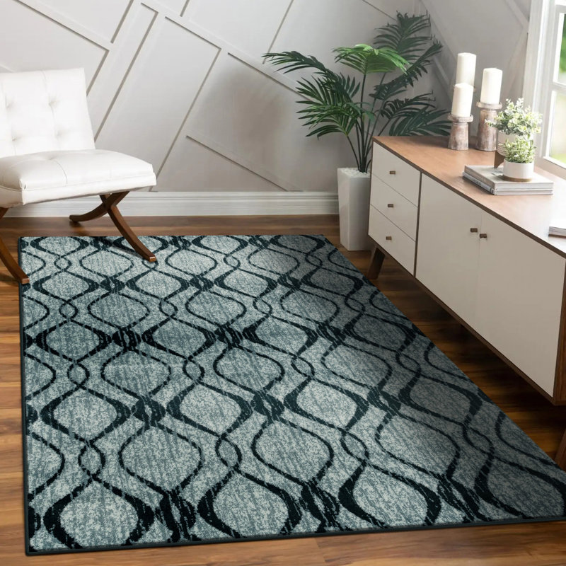 Tapis bleu Akihiro, Rectangle 8 po x 10 po