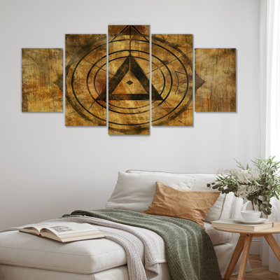 Ancienne enseigne tribale - signes et règles, art mural, 5 pièces